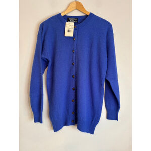 Vintage NWT Parkhurst Sapphire Angora Wool Cardigan Old Money Preppy Classic